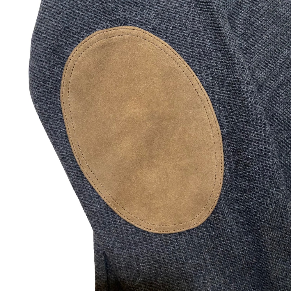 Polo Ralph Lauren Men's Gray Pima Cotton Quarter Zip Sweater Sz L Elbow Patches - Picture 6 of 15